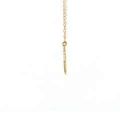 TATE Octagon Pendant 18k Green Gold Diamond Necklace 7 Diamond Accents Chain