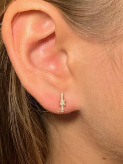 TATE Shine 18 Karat Yellow Gold Earrings .14 Carat Diamond Stud
