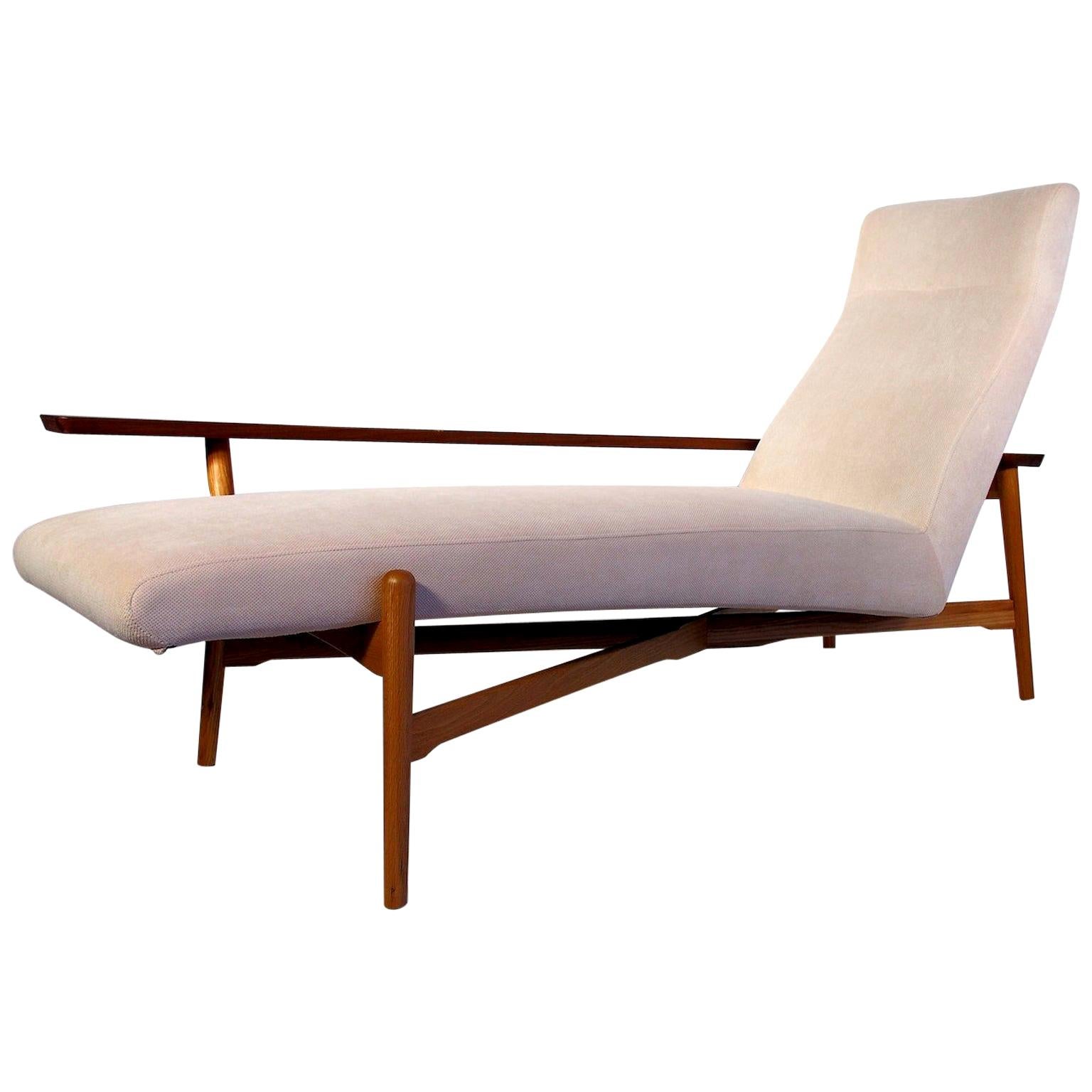 Tateishi Shoiji Oak and Walnut Chaise Longue For Sale at 1stdibs