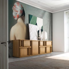 Buffet en chêne Tatel, quatre portes, par Lola Glamour