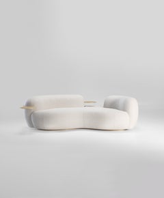 Tateyama Premium Curved Sofa with Integrated Tables, Made in Italy