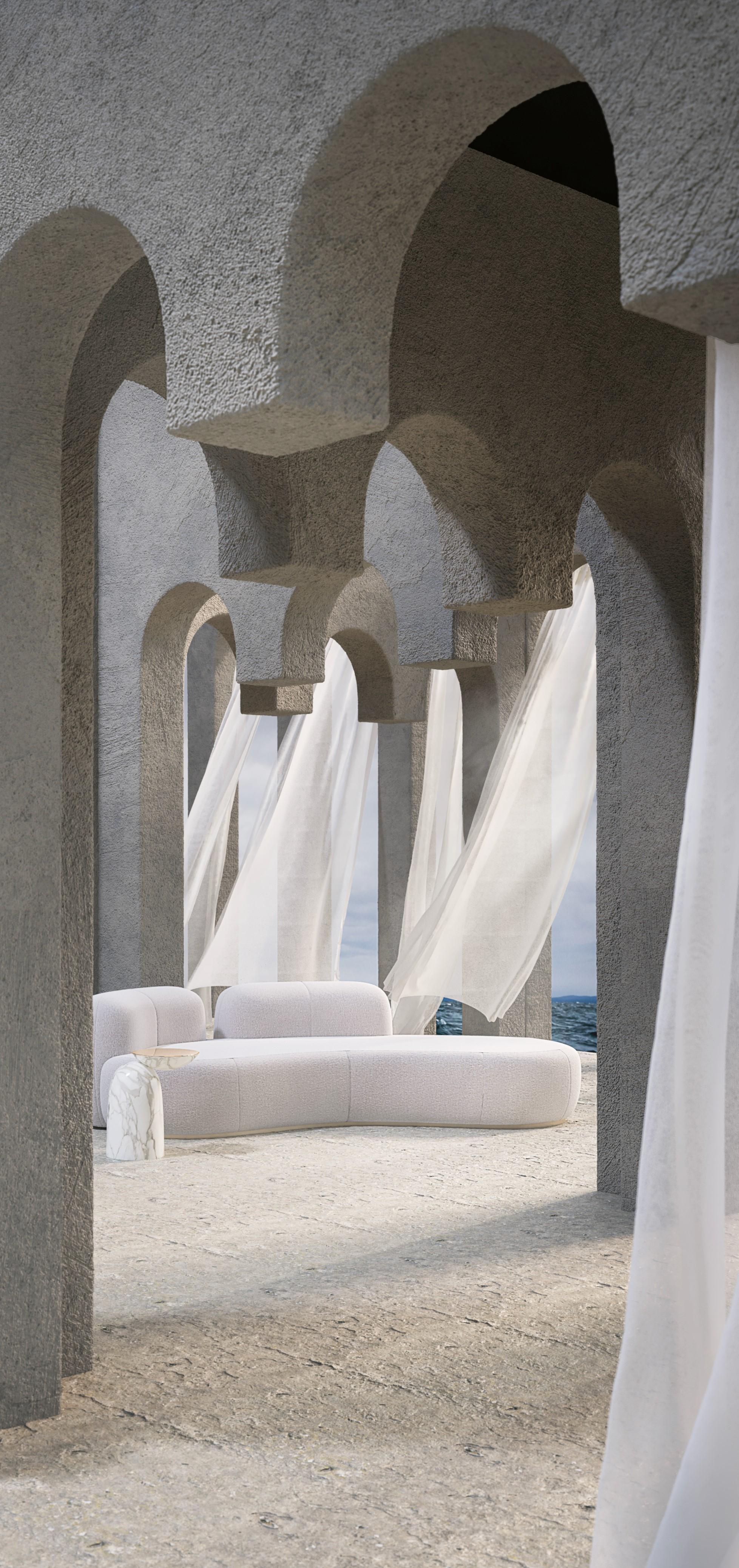 Italian Tateyama XL Contemporary Sofa in Fabric For Sale