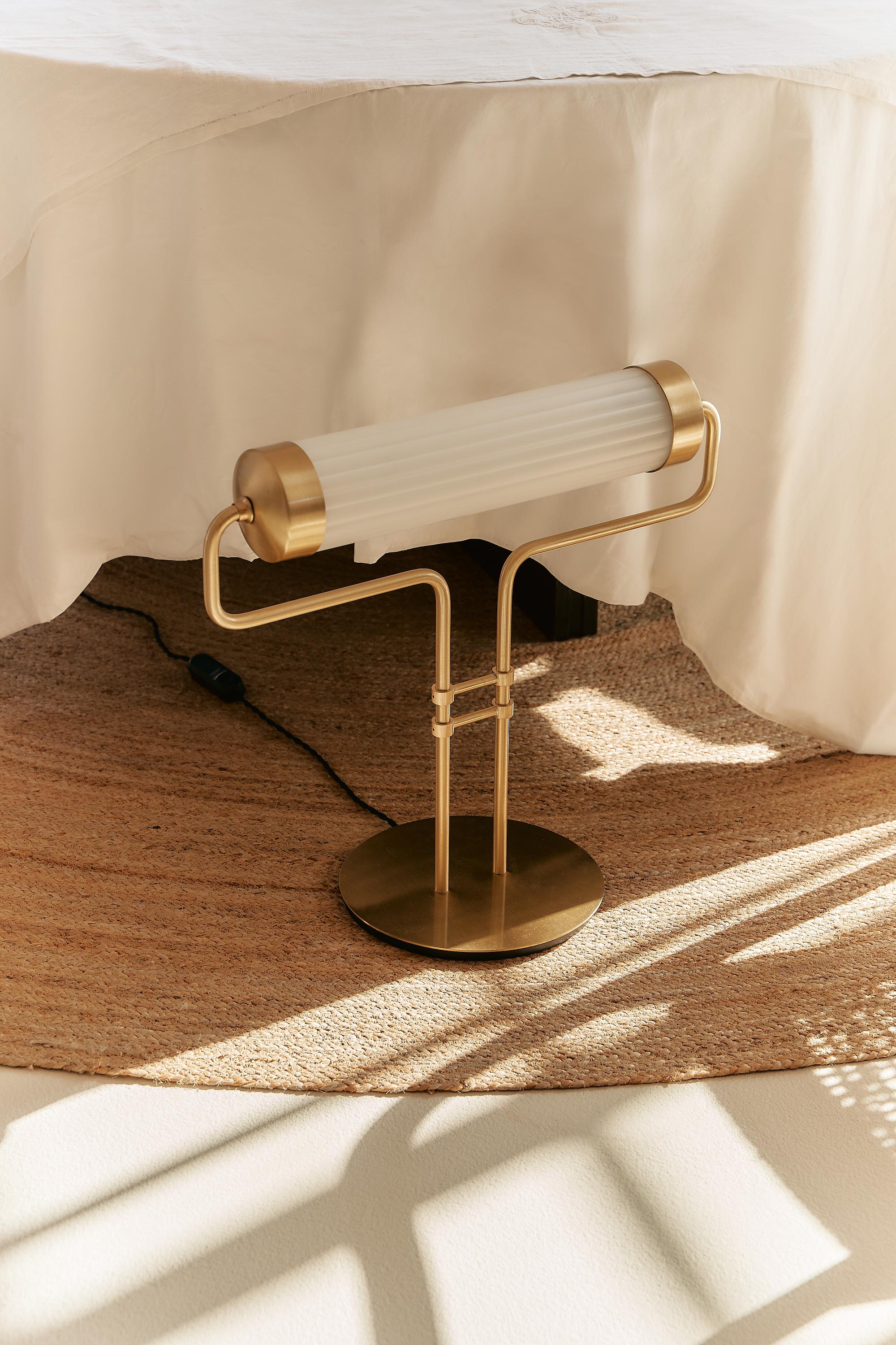 Contemporary Tatì Satin Brass Table Lamp by Clara Viladecans For Sale