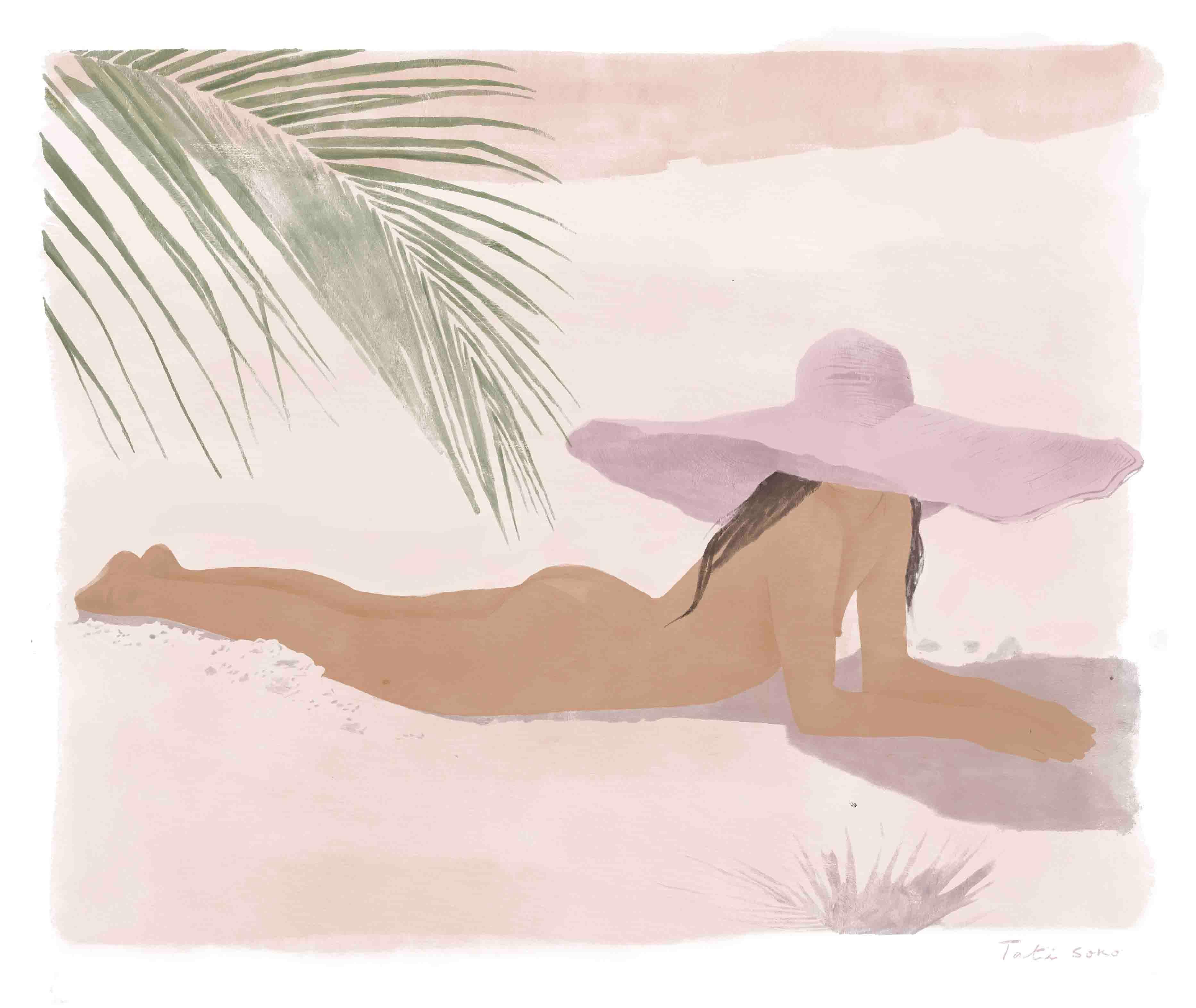Girl from Ipanema - Watercolor Figurative Painting, Limited Edition Print, 2021