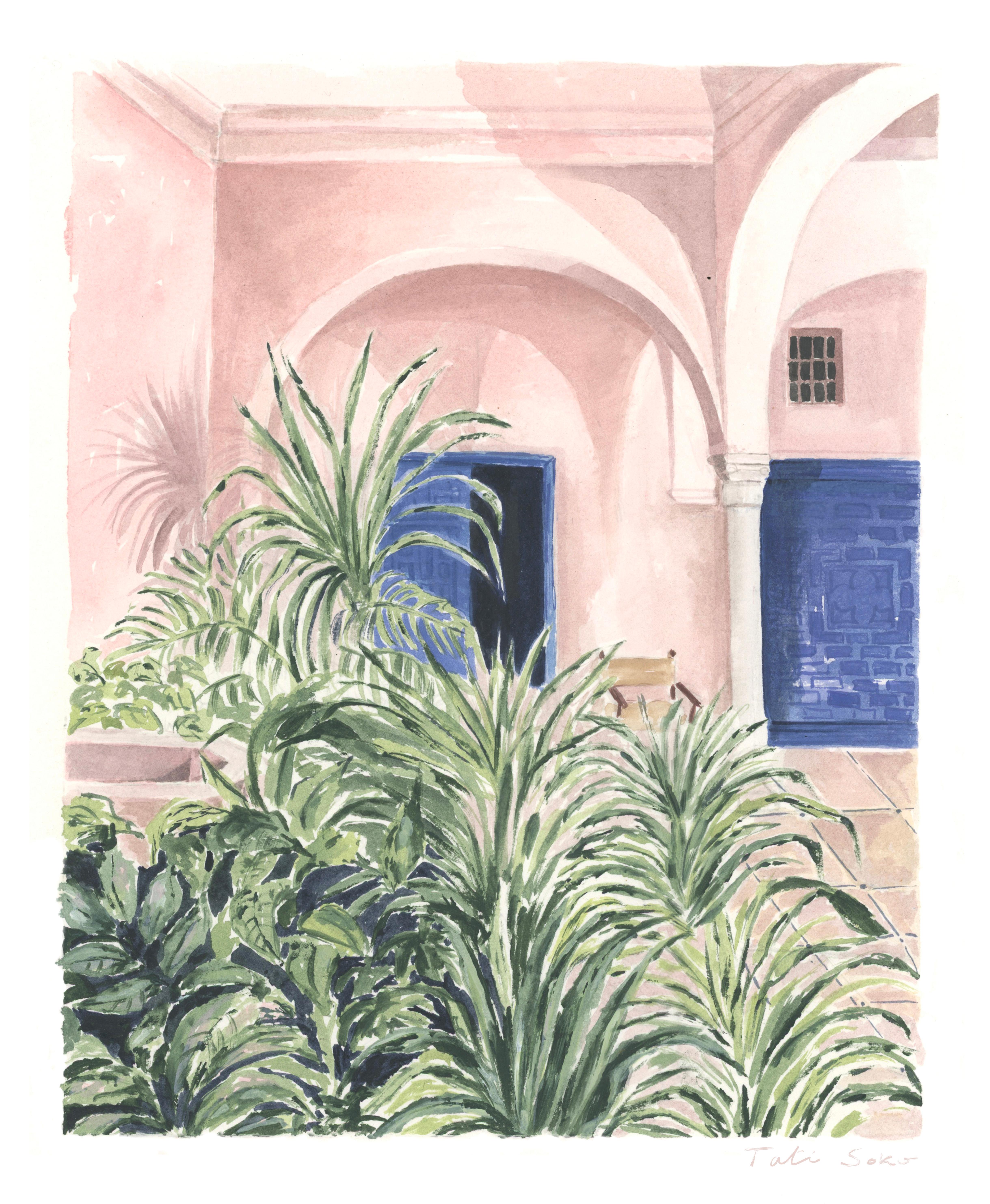 Tati Soko Interior Painting - Sevilla - One of a Kind Figurative Watercolor, 2021