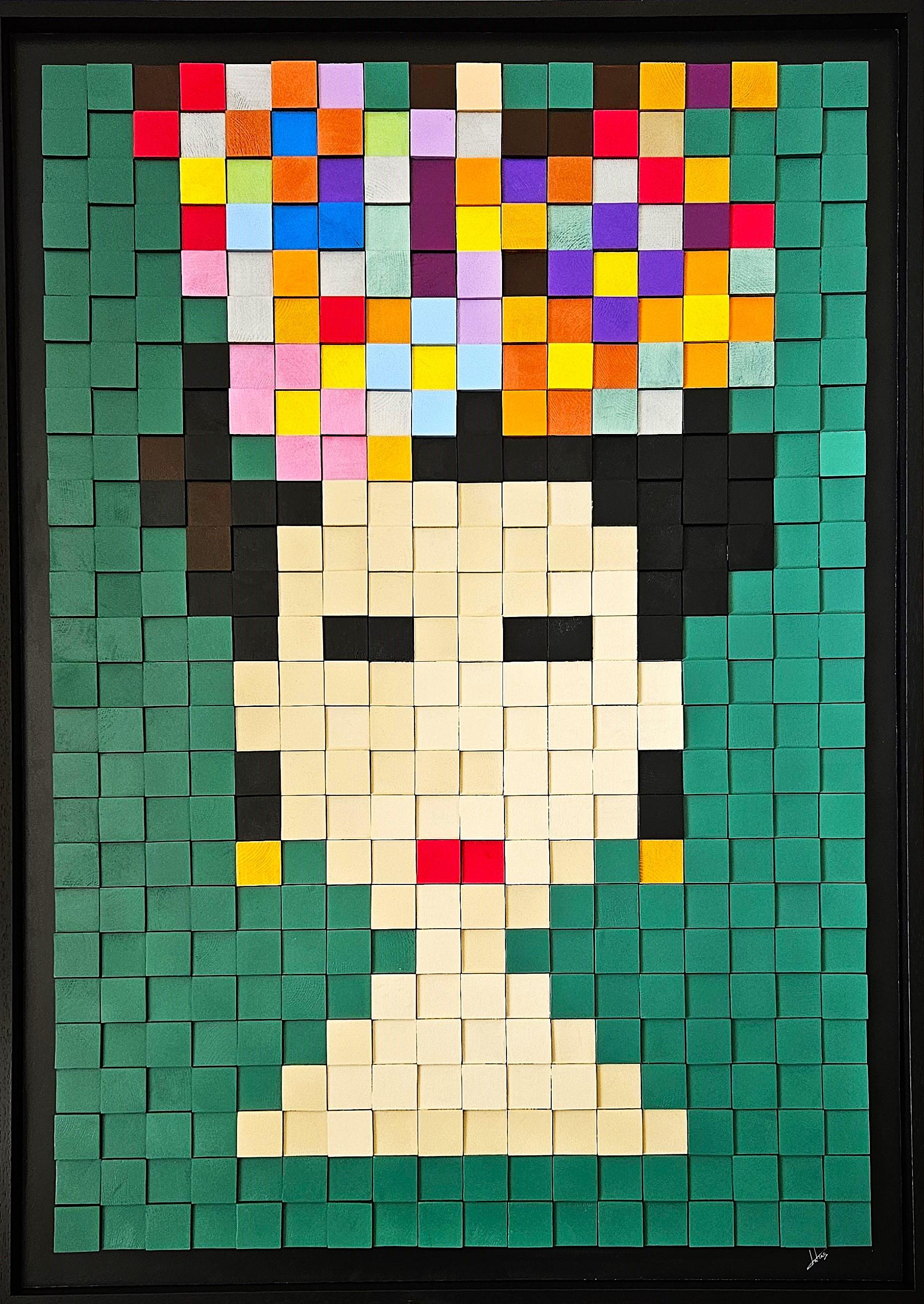 Frida K.K. Pixel #1 – Mixed Media Art von Tatian Hatnean