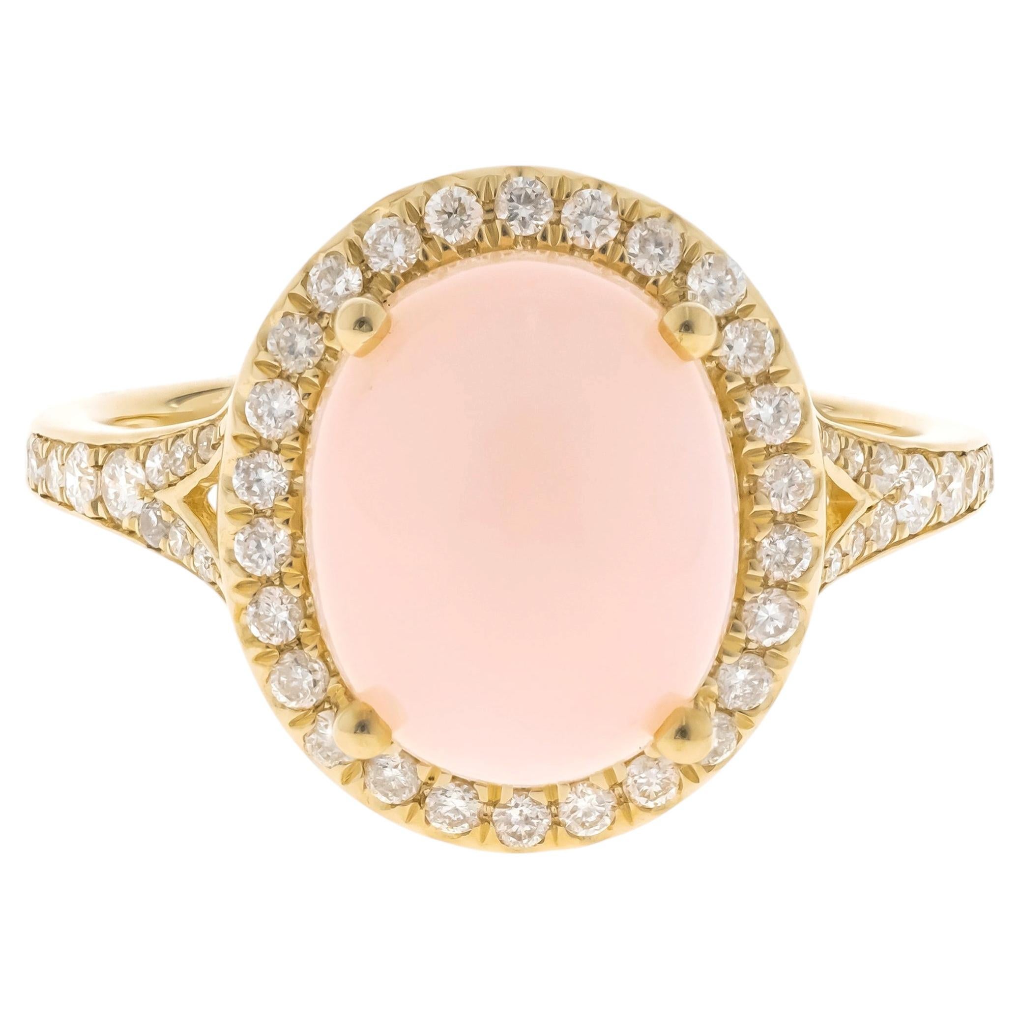 Tatiana 14K Yellow Gold Oval-Cut Pink Opal Ring