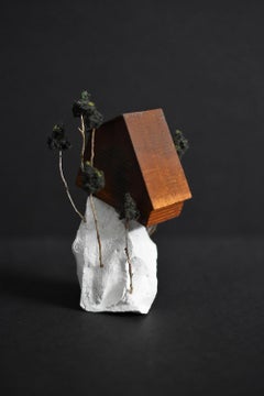 "Between pines, a pause", Tatiana Flis, miniature, landscape, sculpture, house