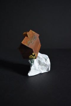 "Precarious Ledge", Tatiana Flis, miniature, landscape, sculpture, house