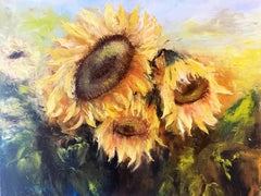 Sunflowers I. Impressionism, floral oil painting