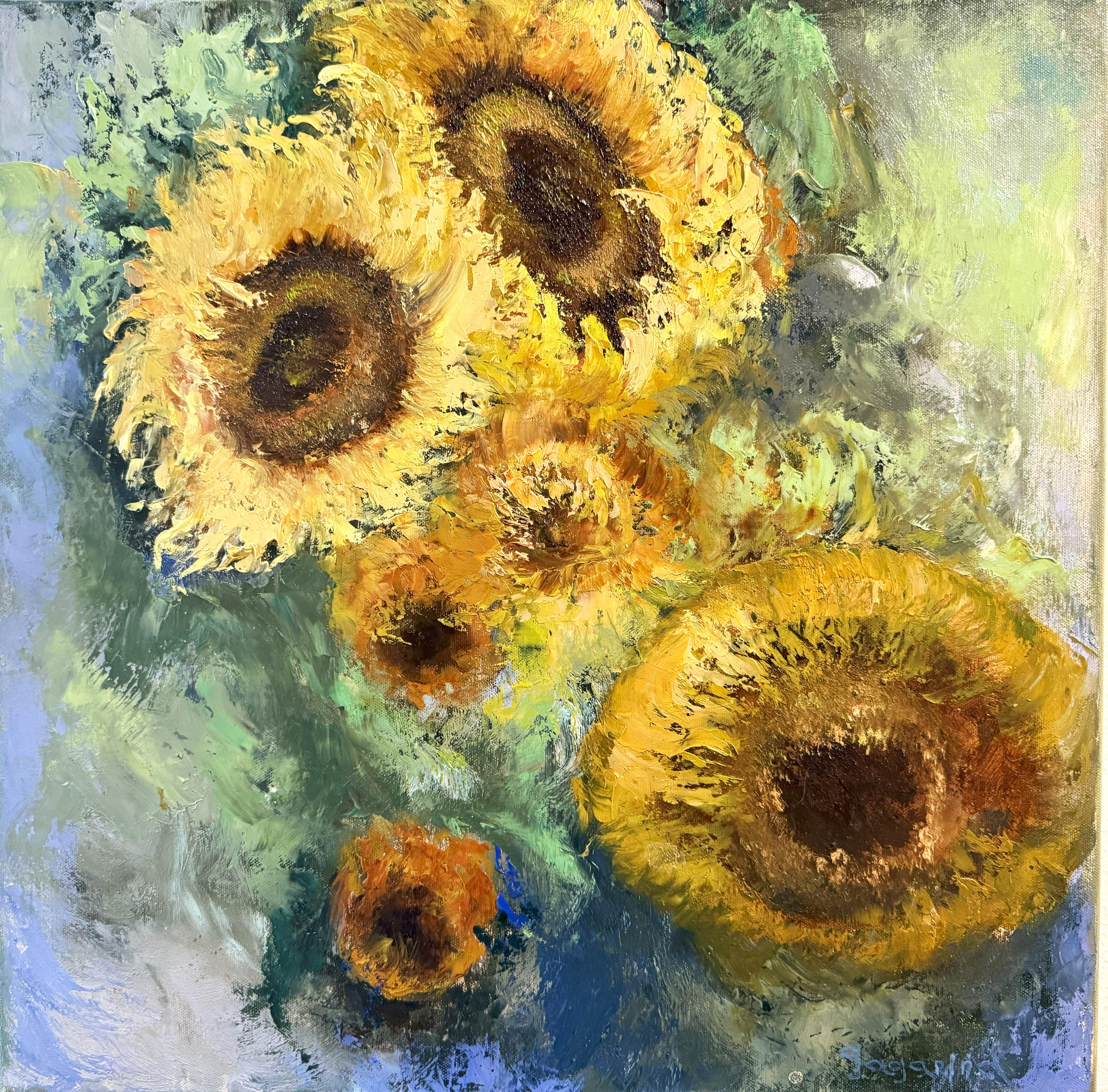 Tatiana Gagarina Interior Painting - Sunflowers (Tournesols). Impressionism, floral oil painting