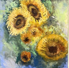 Sunflowers (Tournesols). Impressionism, floral oil painting