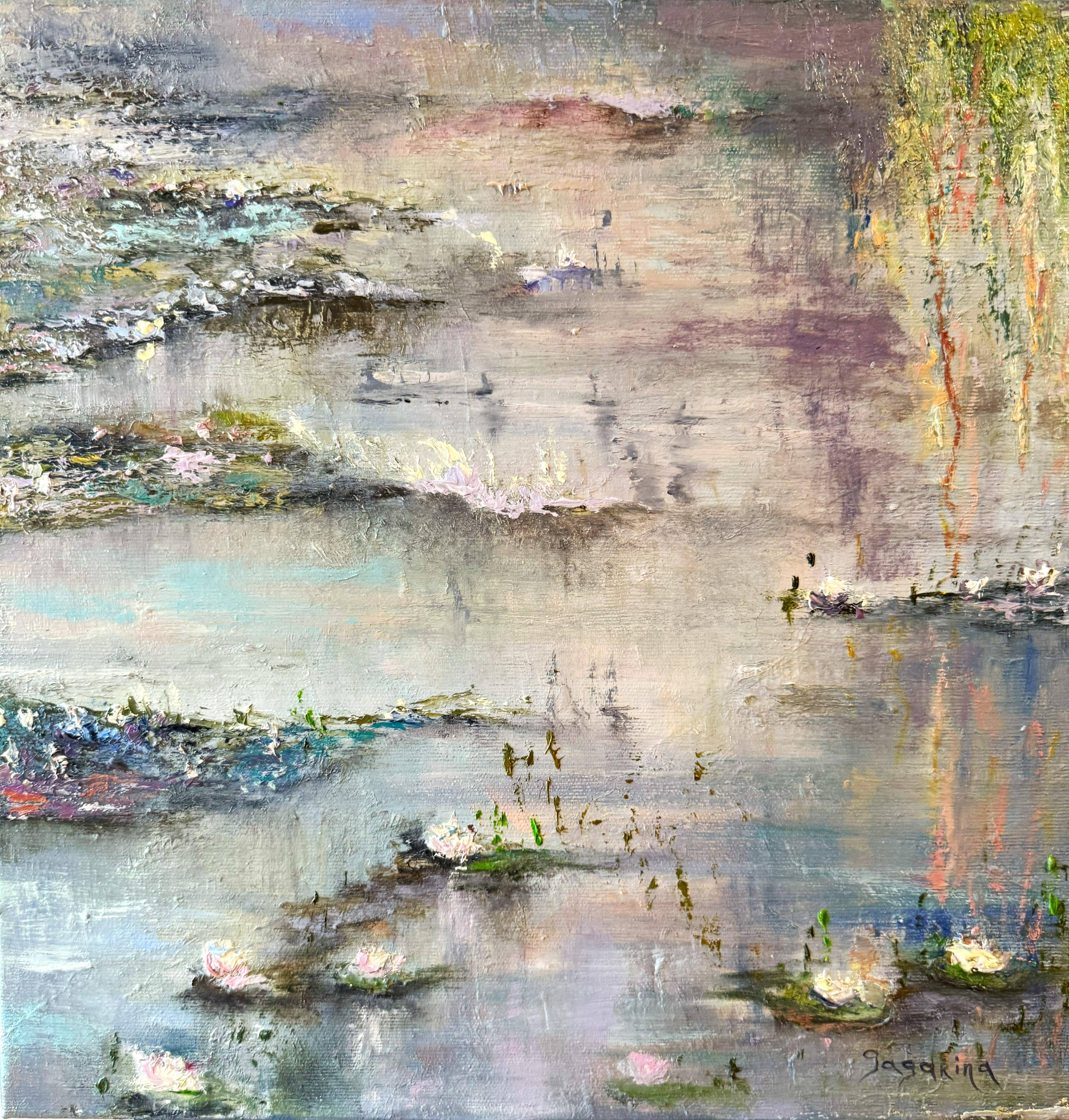 Tatiana Gagarina Interior Painting - The pond I (Etang I) Landscape. Impressionism, oil paint