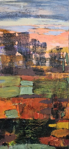 After the Warm Day. Large abstract, textured painting