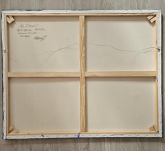 At Dawn. Large, oversized, horizontal, abstract painting, brown, blue, dustyrose