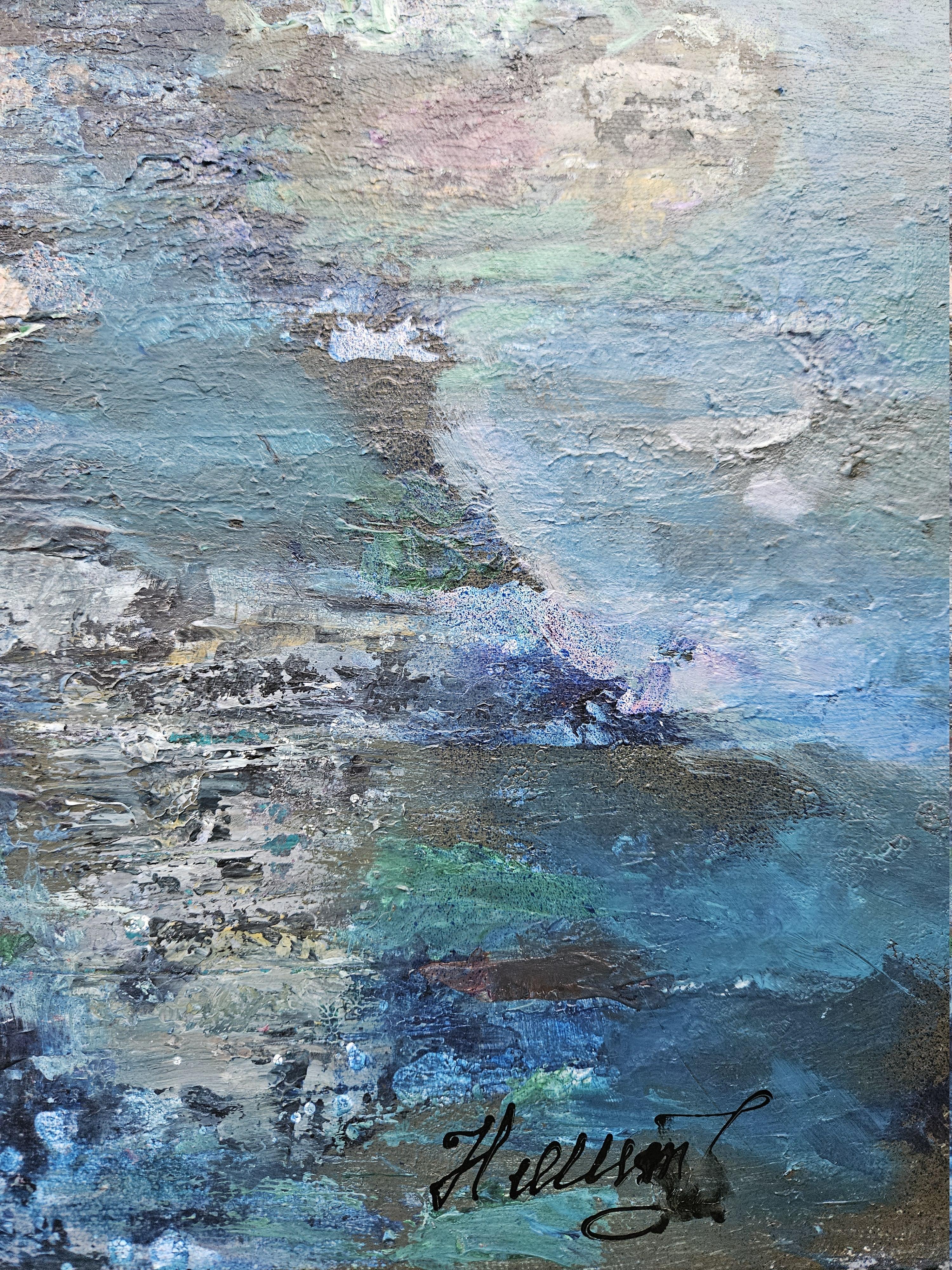 Traum Sediment (Blau), Abstract Painting, von Tatiana Hellum