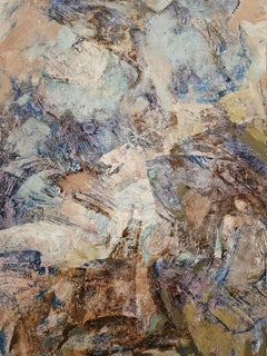 Echoes of What We Keep. Oversized abstract painting, brown, ochre, expressionism