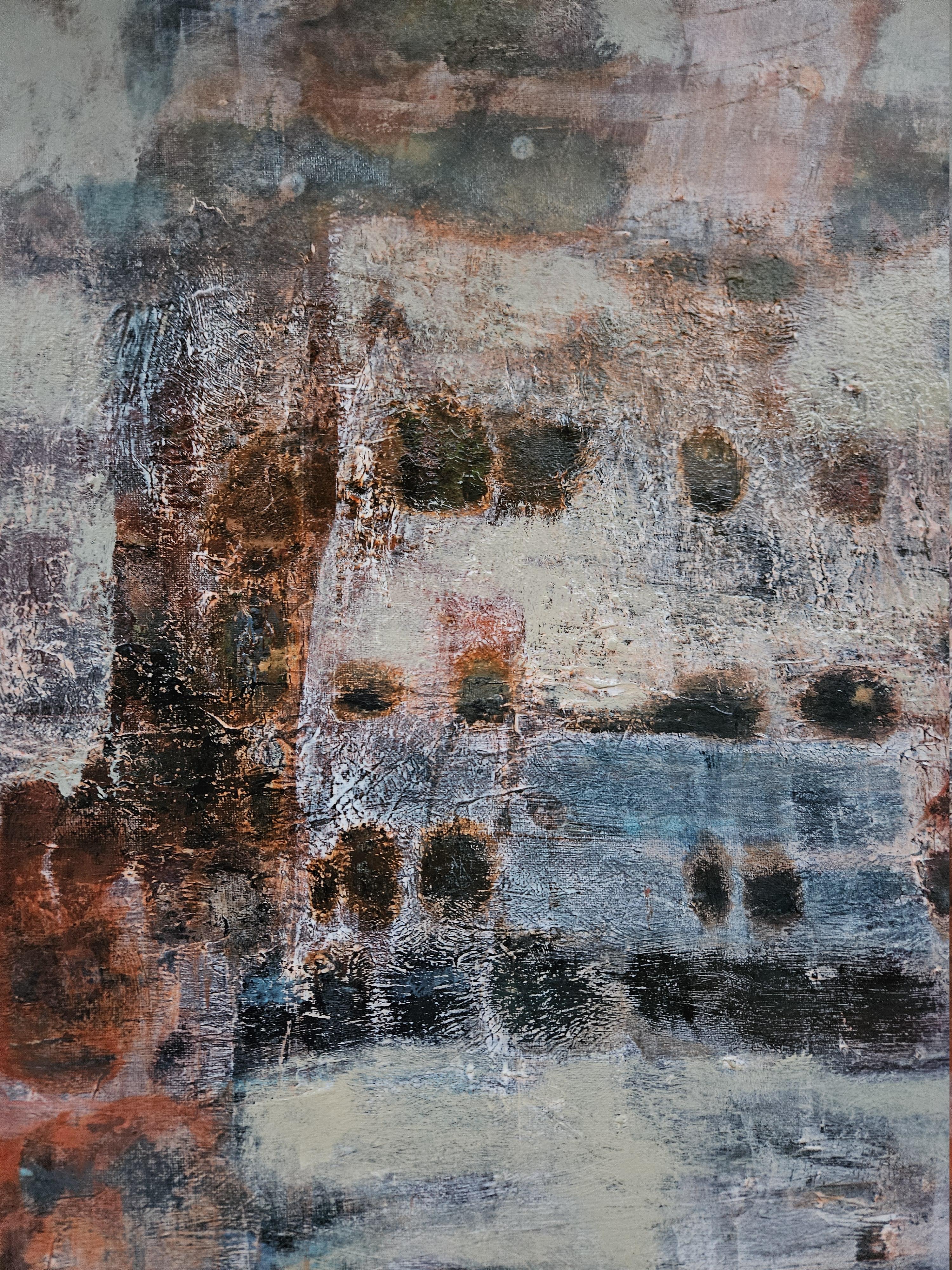 Mirages of a Lost City (Abstrakter Expressionismus), Painting, von Tatiana Hellum