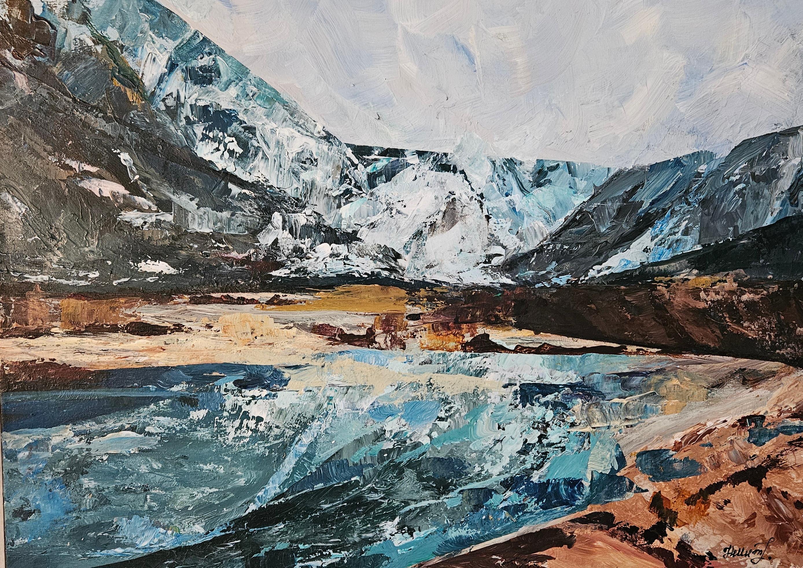 Bergische Gelassenheit (Grau), Abstract Painting, von Tatiana Hellum