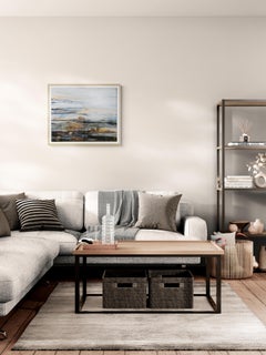 Northern Dawn. Large abstract painting, Nordic landscape