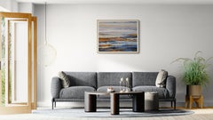 Horizonte Norte. Gran cuadro abstracto, azul, arte contemporáneo