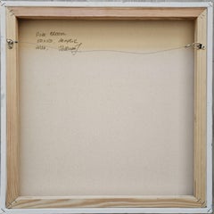 Pale Bloom. Medium size abstract painting, floral, soft colors, muted rose, grey