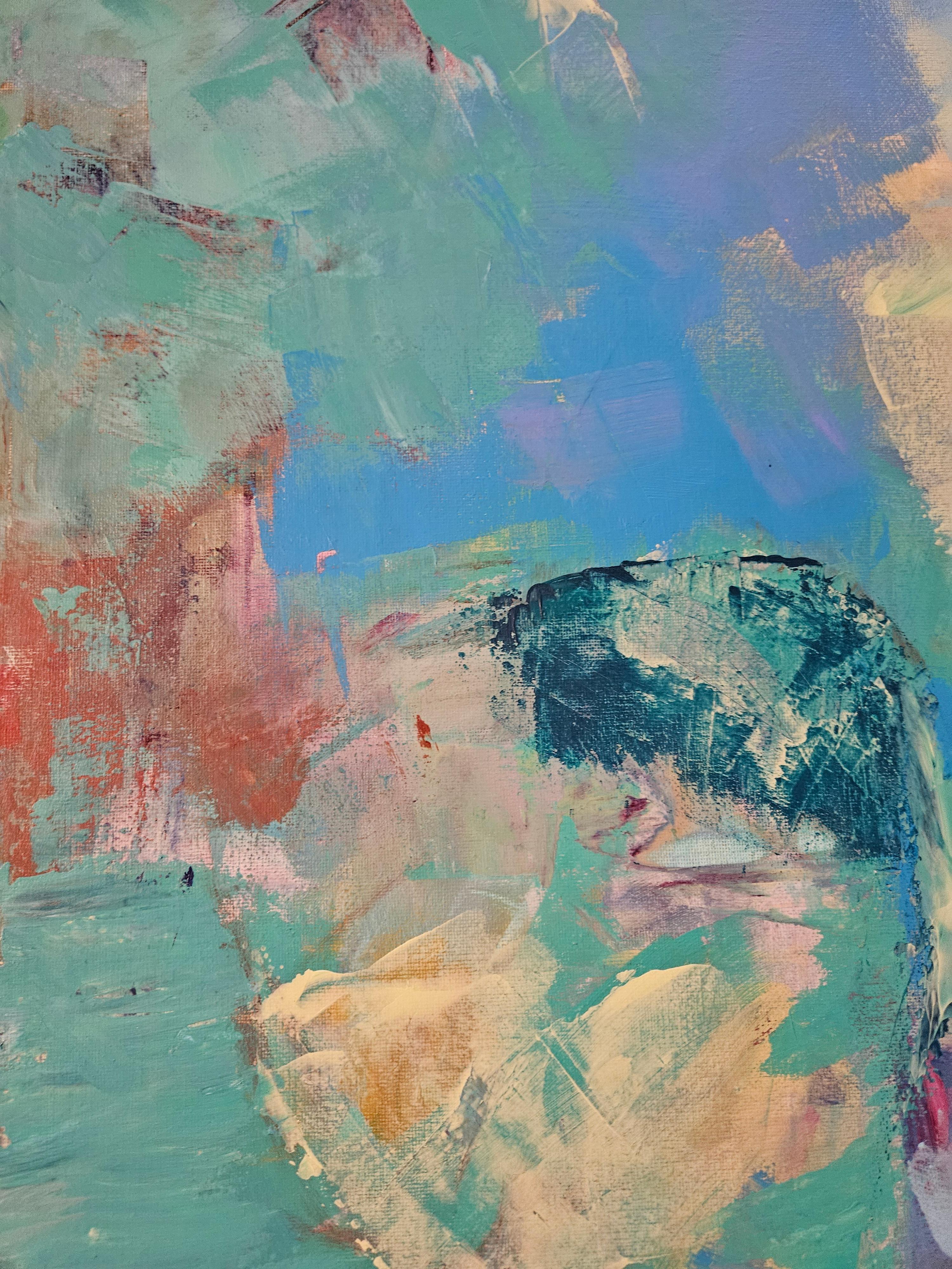 Presence - Blue Abstract Painting by Tatiana Hellum