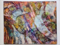 Soaring Through the Dream. Oversized abstract painting, purple, violet