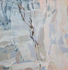 Sun-Softened Memory. Medium-sized abstract painting, minimalistic, soft colors