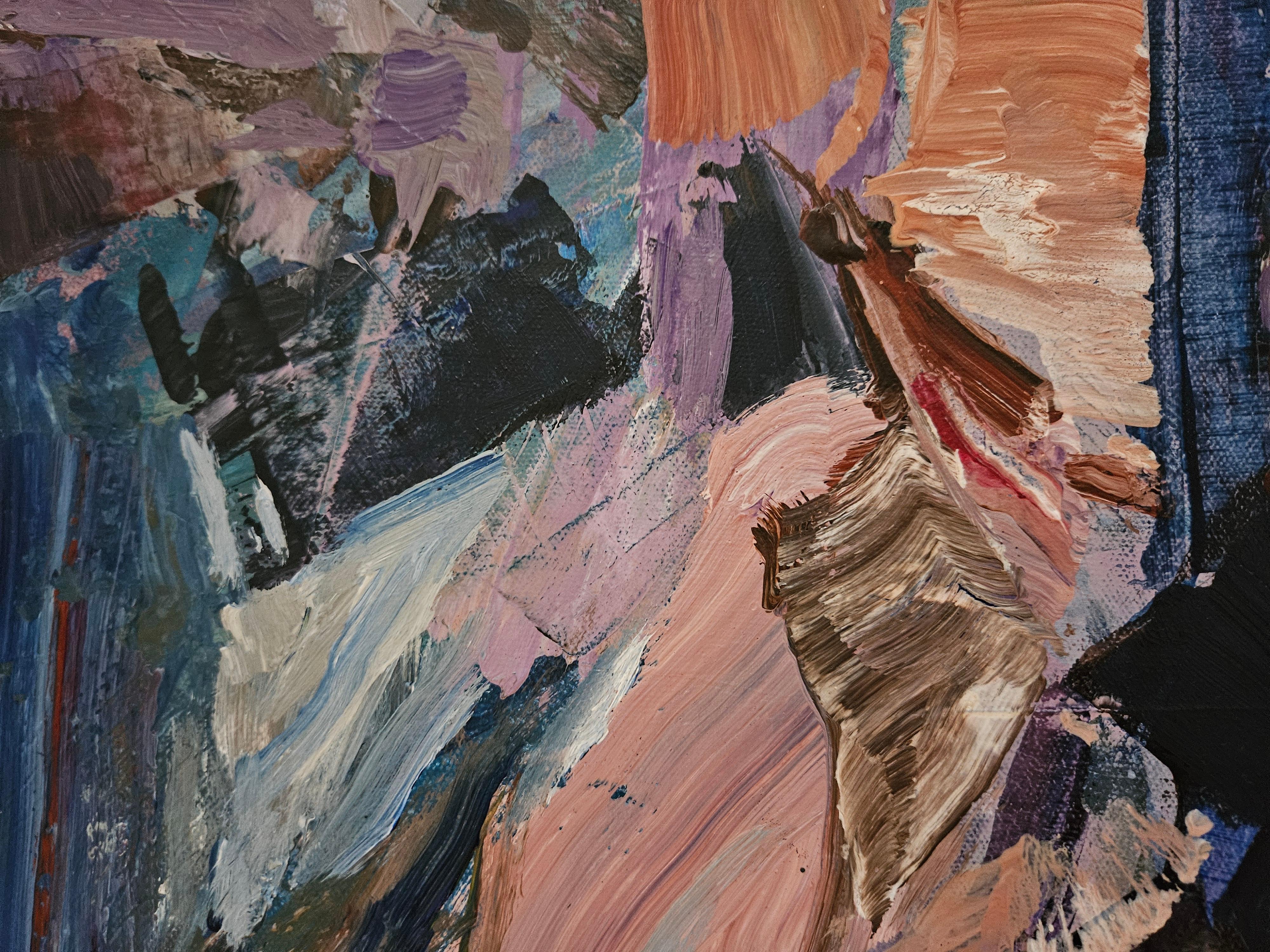El paso precede al camino - Abstract Painting Gris de Tatiana Hellum