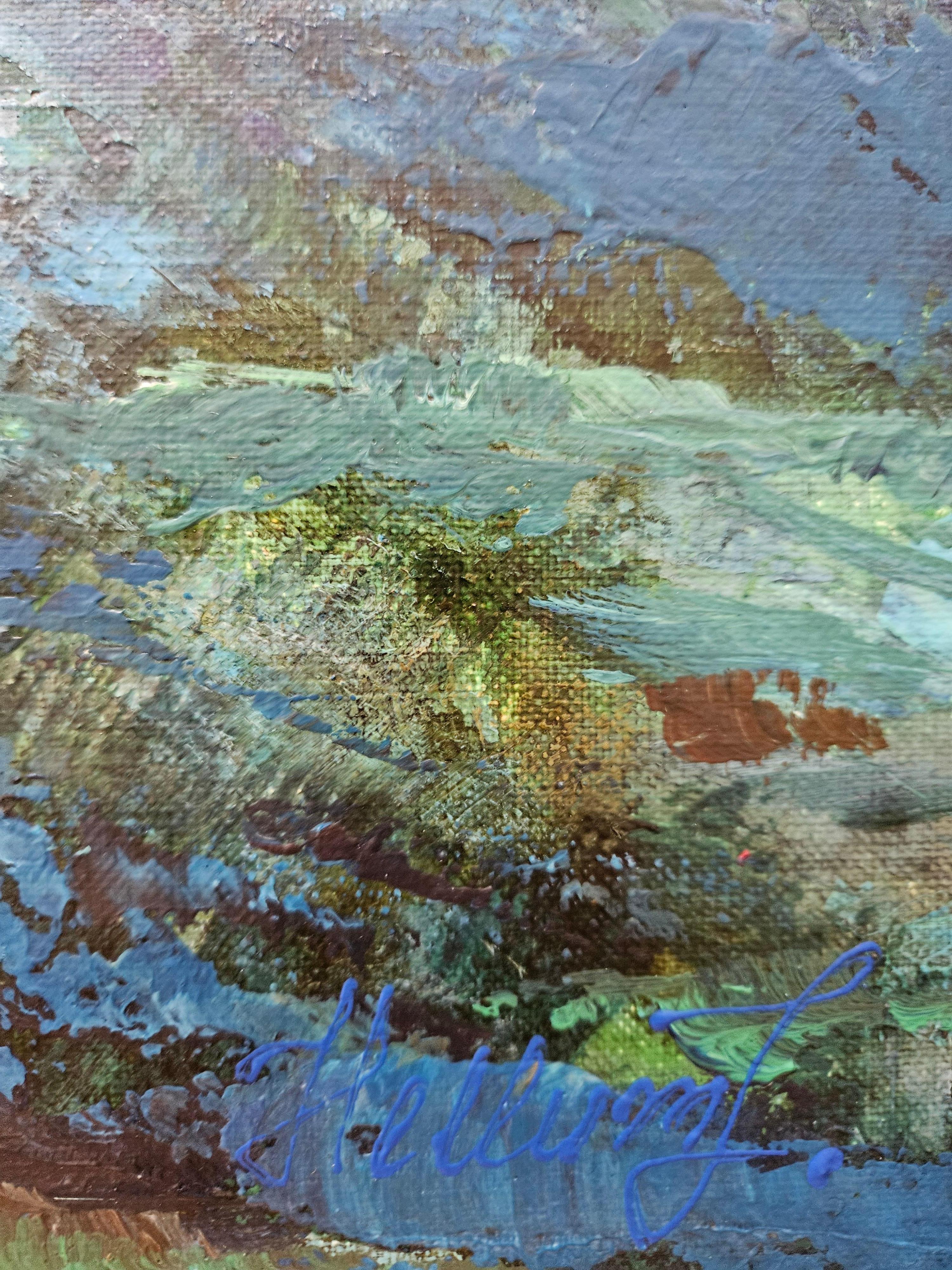 Turquoise State of Mind - Abstract Painting by Tatiana Hellum