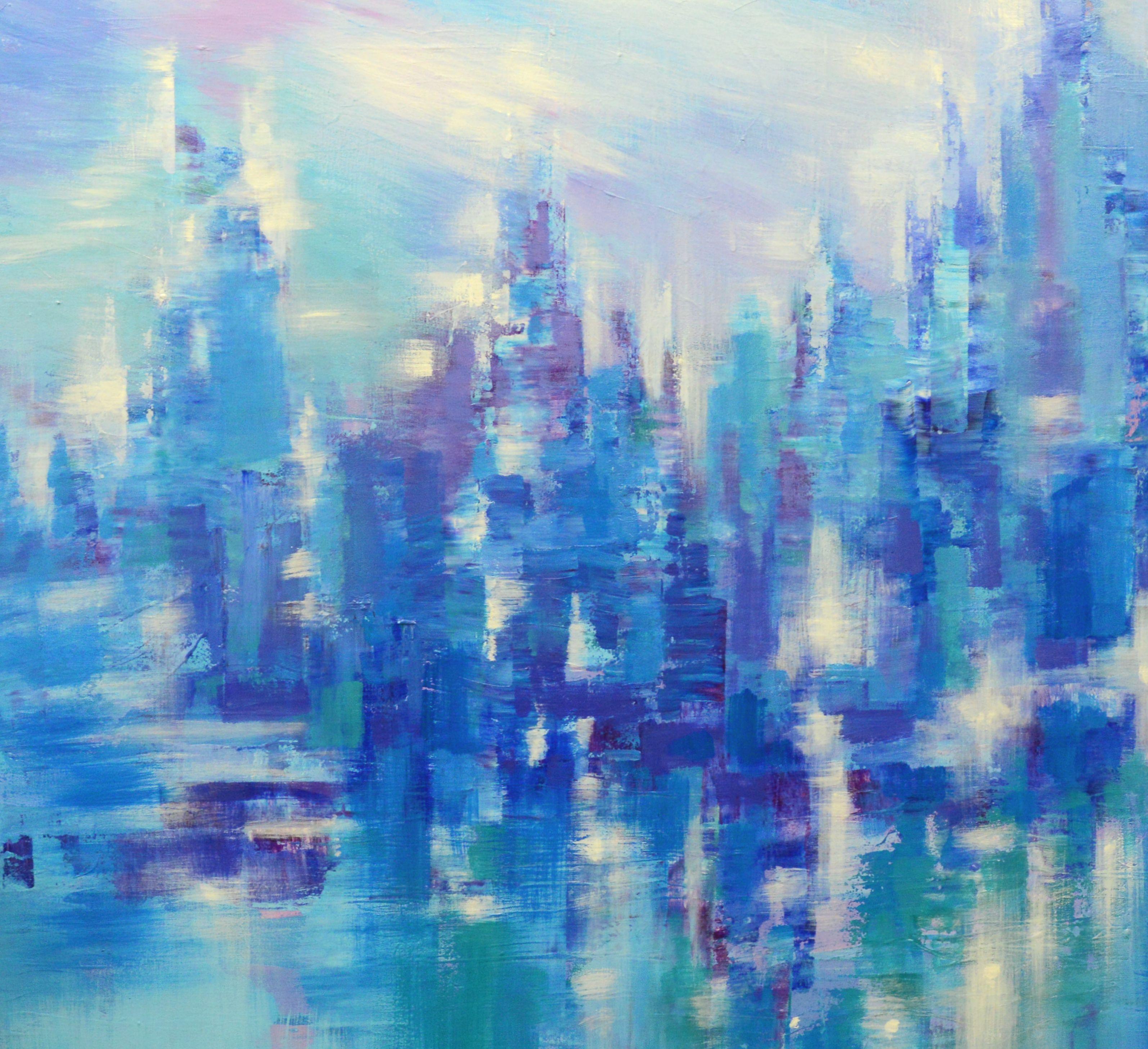 STAR CITY BLUES, Pintura, Acrílico sobre lienzo - Painting Impresionista de Tatiana  Iliina