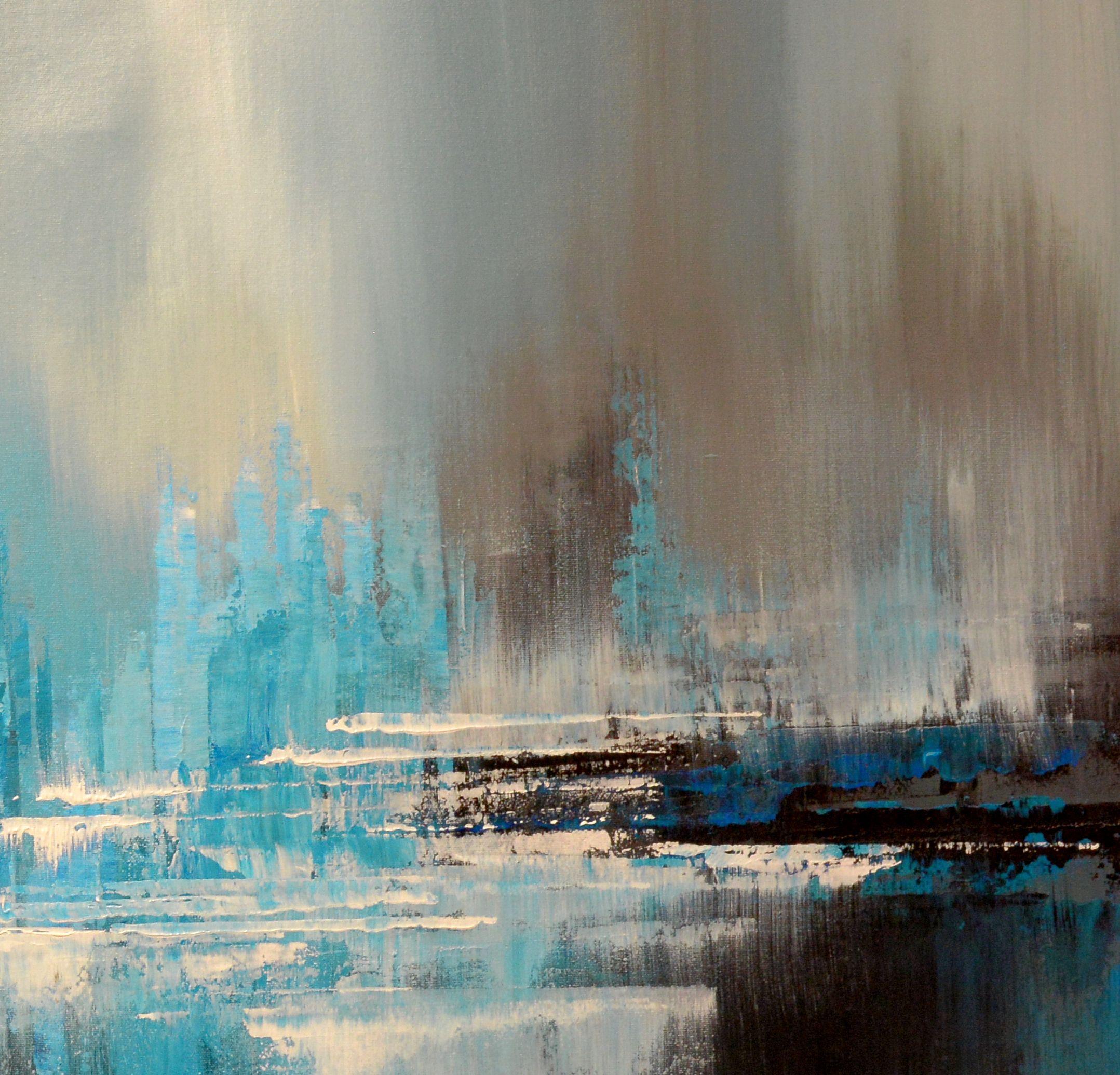 SOGNATORE UTOPIANO, Pittura, Acrilico su tela - Abstract Painting Grigio di Tatiana  Iliina