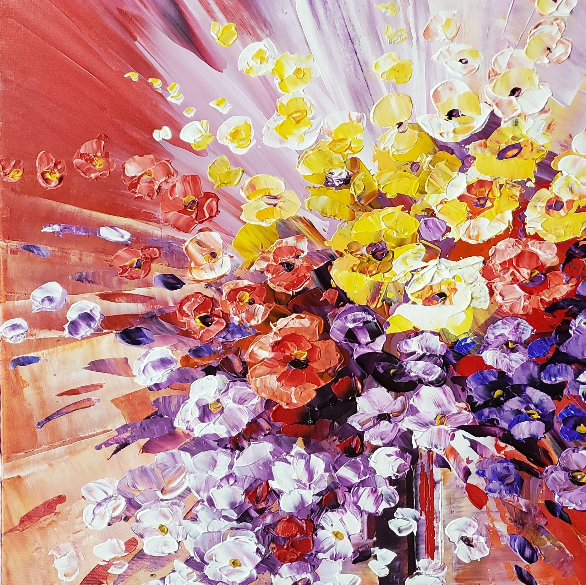 HAPPIER FORTUNES, Pintura, Acrílico sobre lienzo - Painting Abstracto de Tatiana Iliina