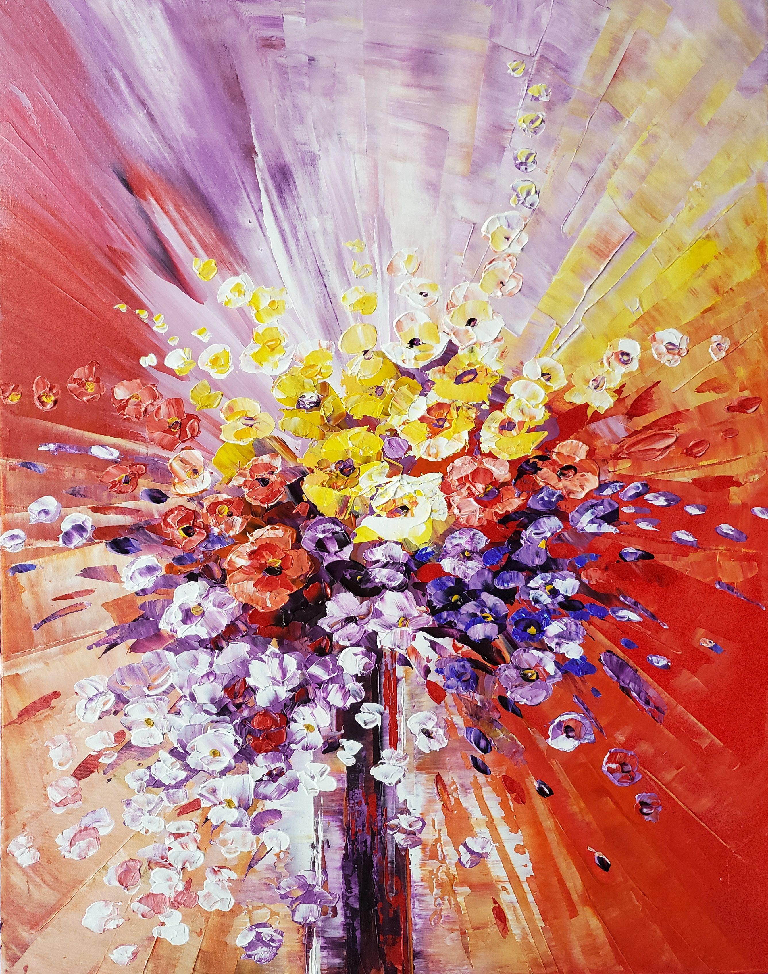 Abstract Painting de Tatiana Iliina - HAPPIER FORTUNES, Pintura, Acrílico sobre lienzo
