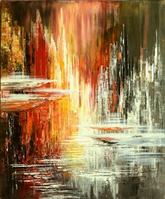 Incident de cascade, peinture abstraite