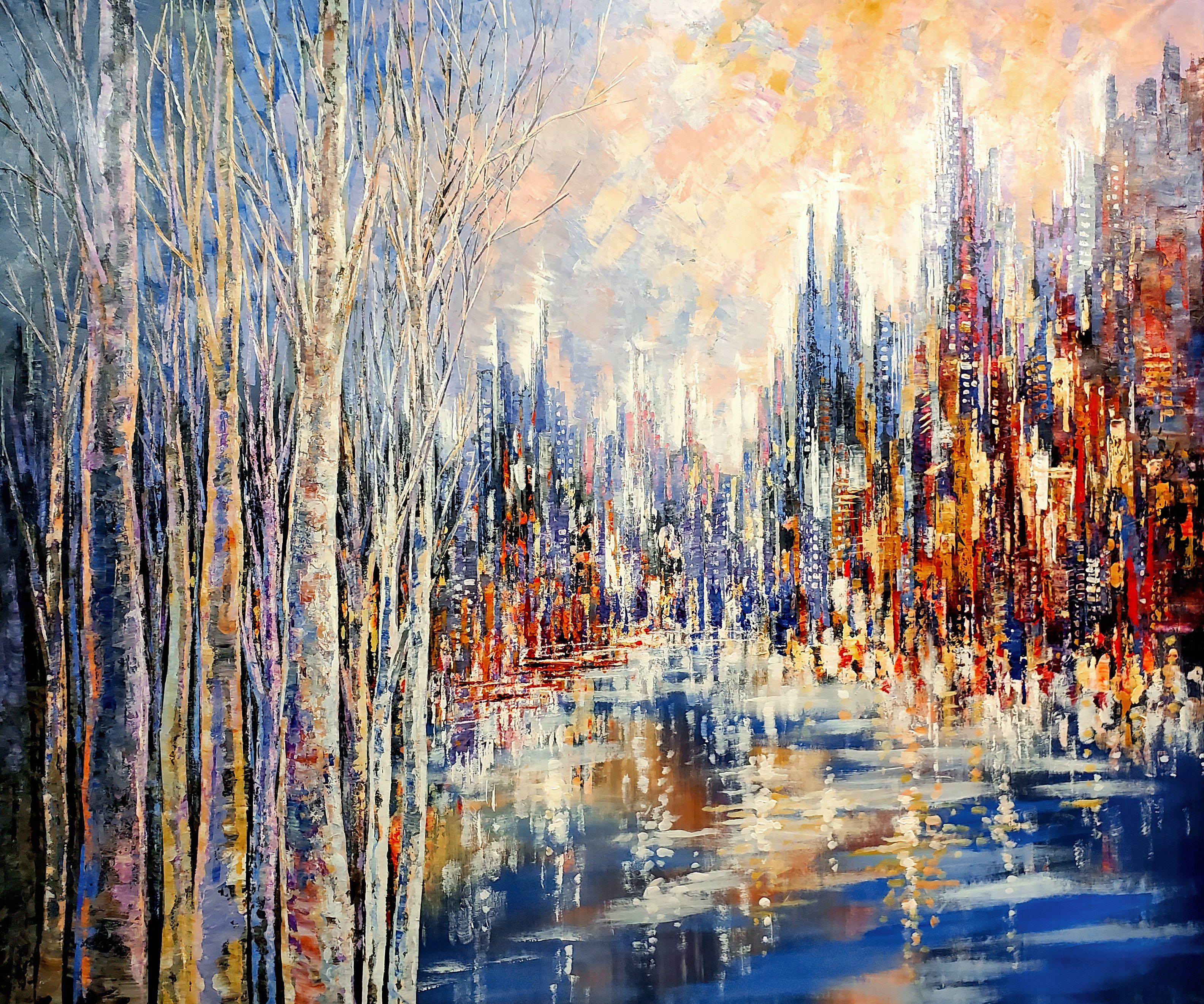 TORRI AL TIMBRO, Pittura, Acrilico su tela - Painting di Tatiana Iliina