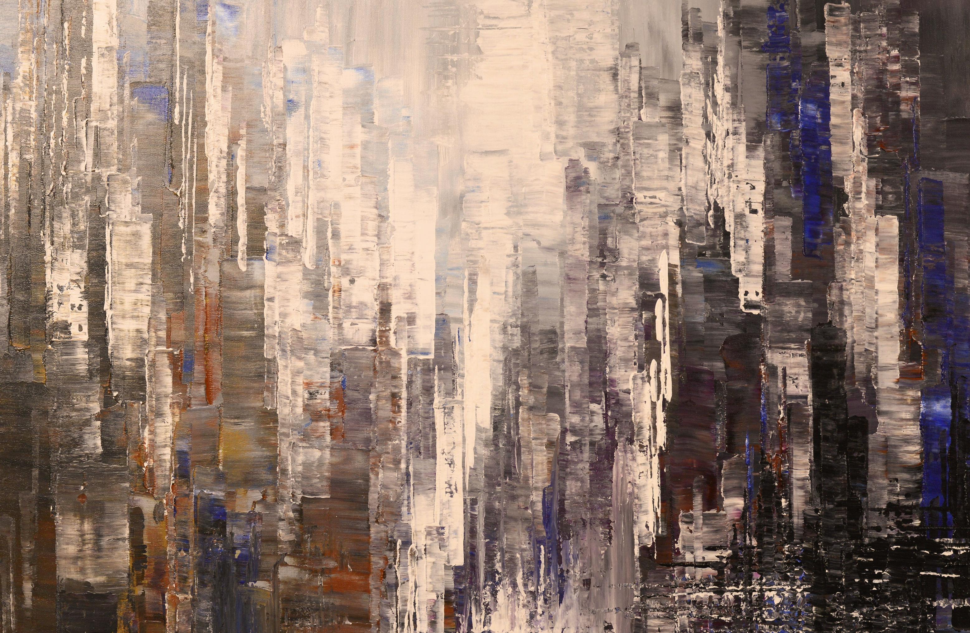 <p>Artist Comments<br />This piece is an abstracted cityscape painting, completed entirely with a palette knife. This work is on a gallery wrapped canvas with finished black edges. It comes varnished and ready to hang.  </p><br /><p>About the