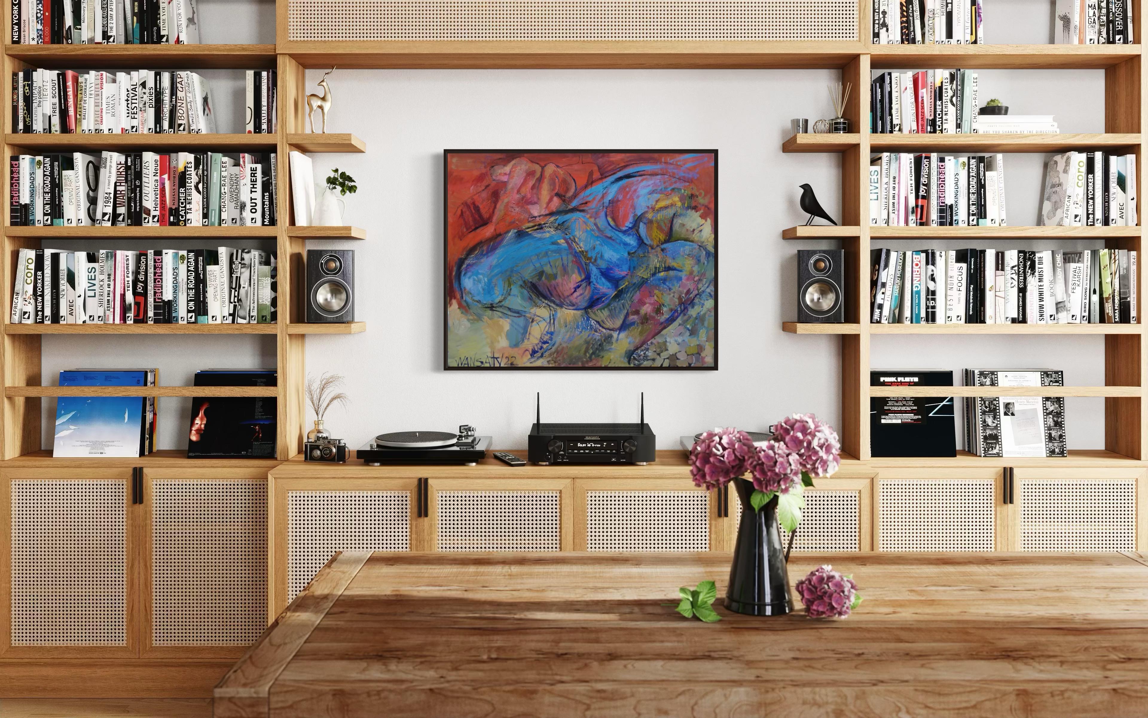 Blaue Frau, 80x100cm, Acryl, Öl, Leinwand (Zeitgenössisch), Art, von Tatiana Levchenko