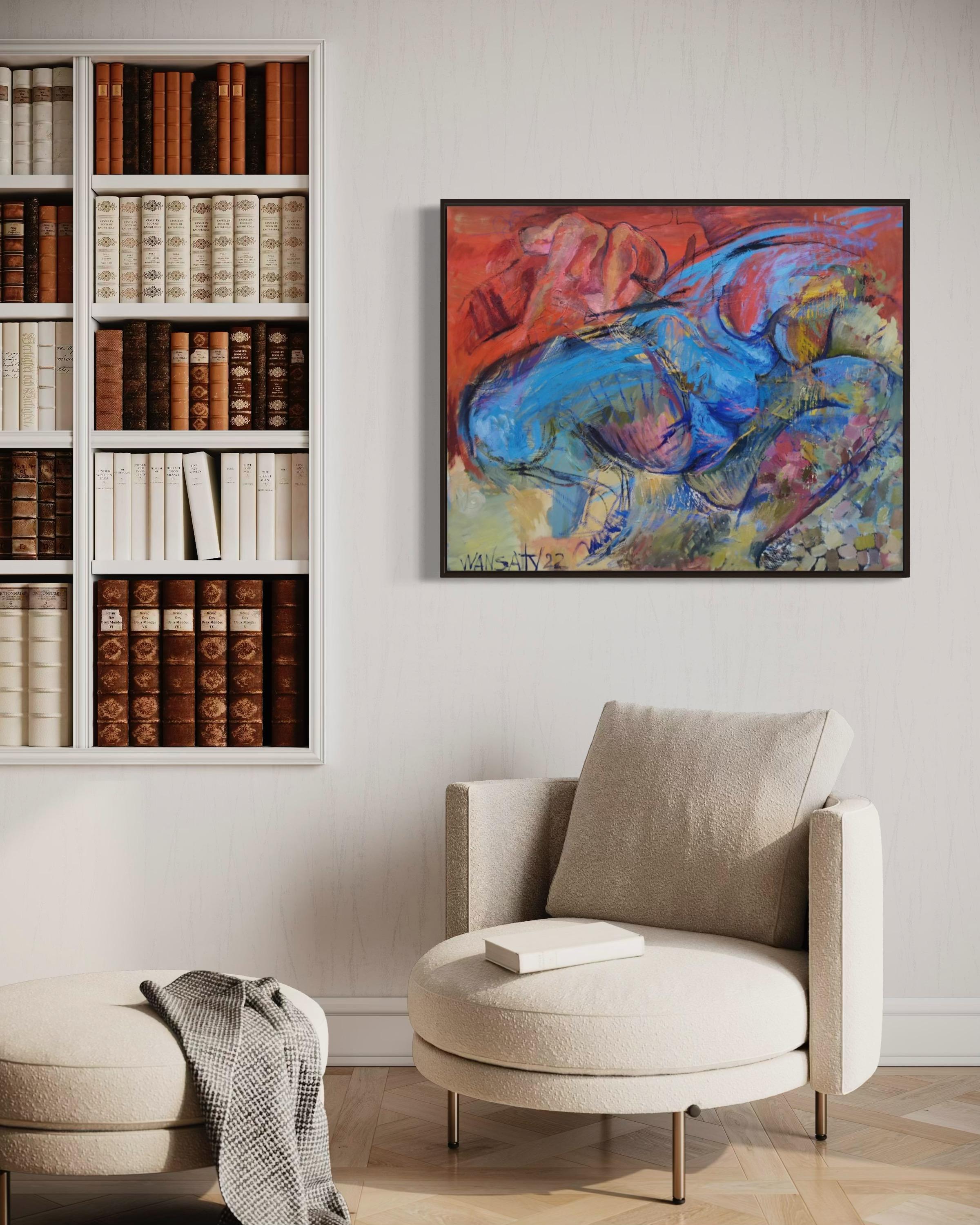 Blaue Frau, 2022, 80x100 cm