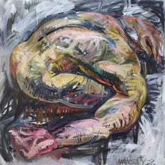 Crooked, 100x100cm, acrylic, oil, canvas