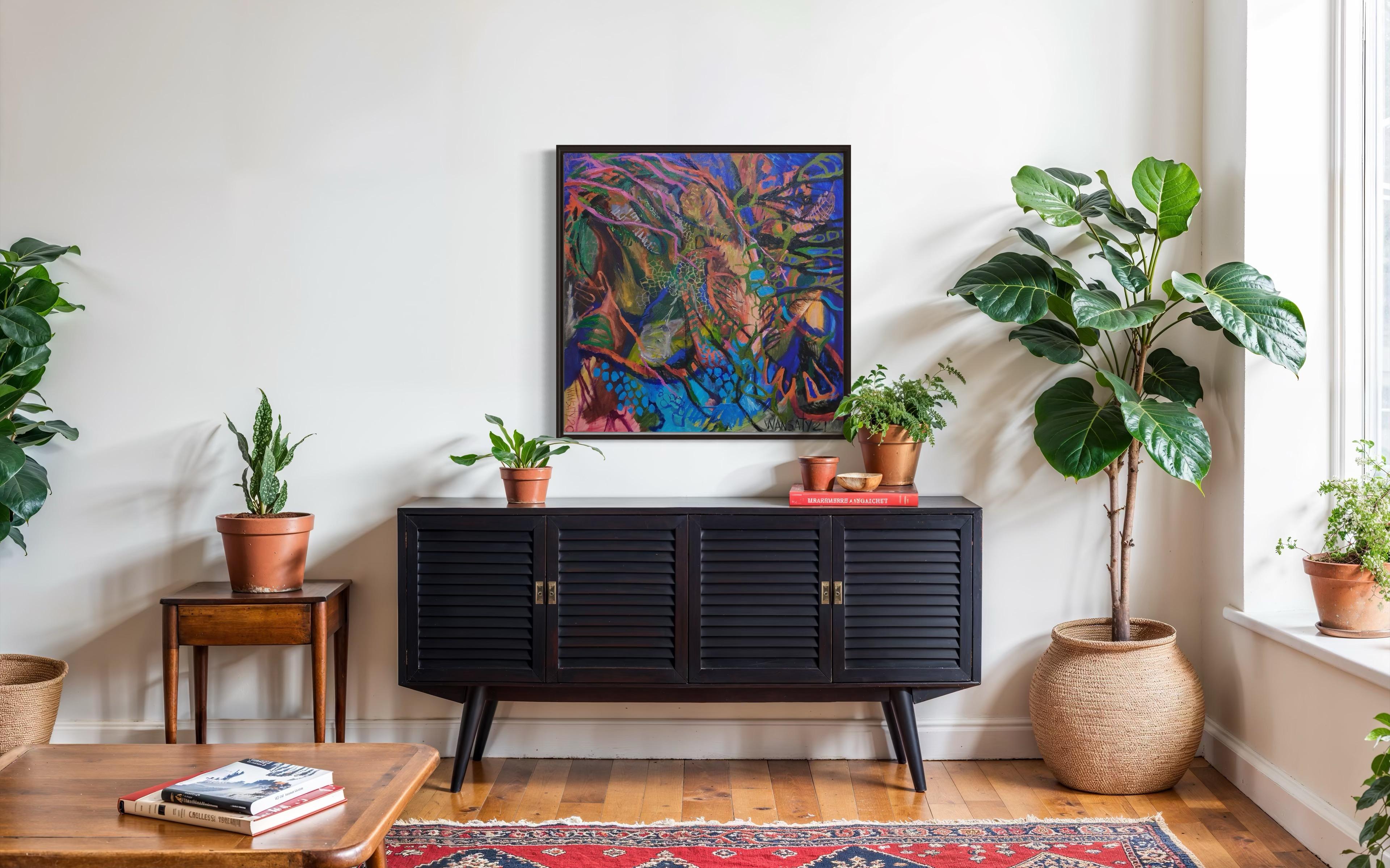 Tanz, 100x100cm, Acryl, Öl, Leinwand im Angebot 5