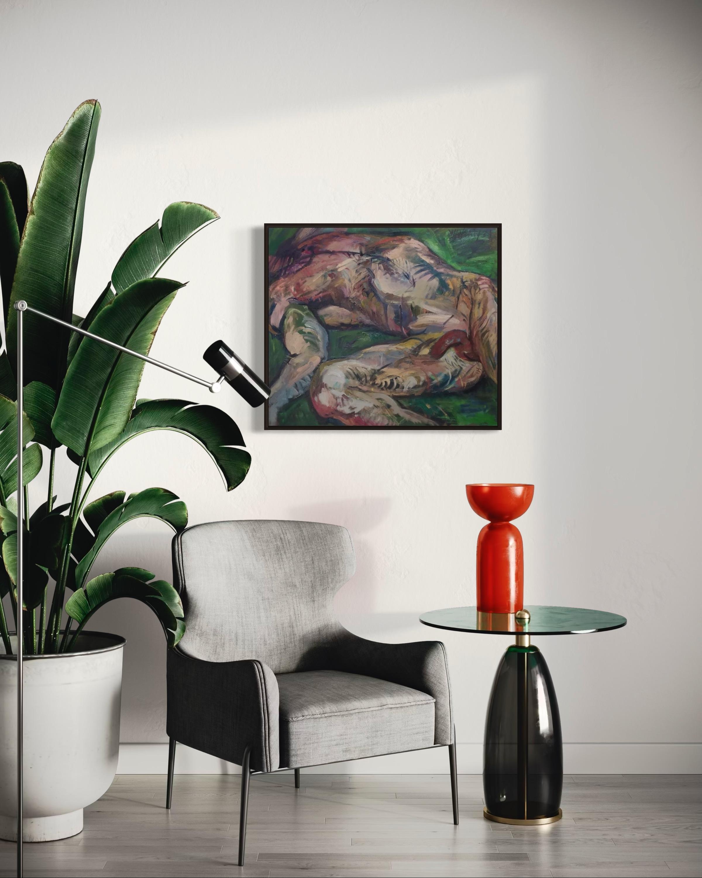 Faun's Rest, 70x80cm, Öl auf Leinwand im Angebot 5