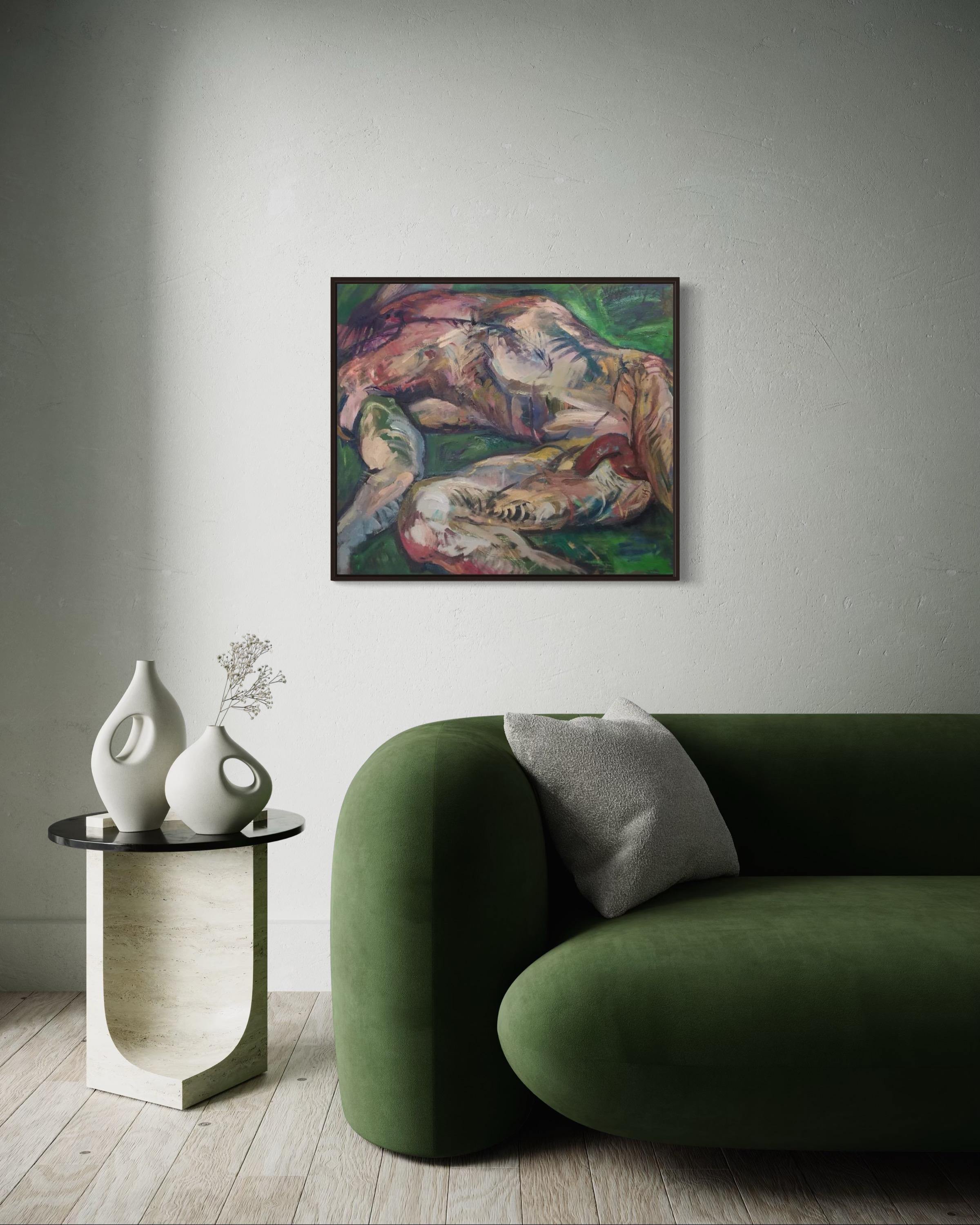 Riposo del fauno, 70x80 cm, olio su tela in vendita 1