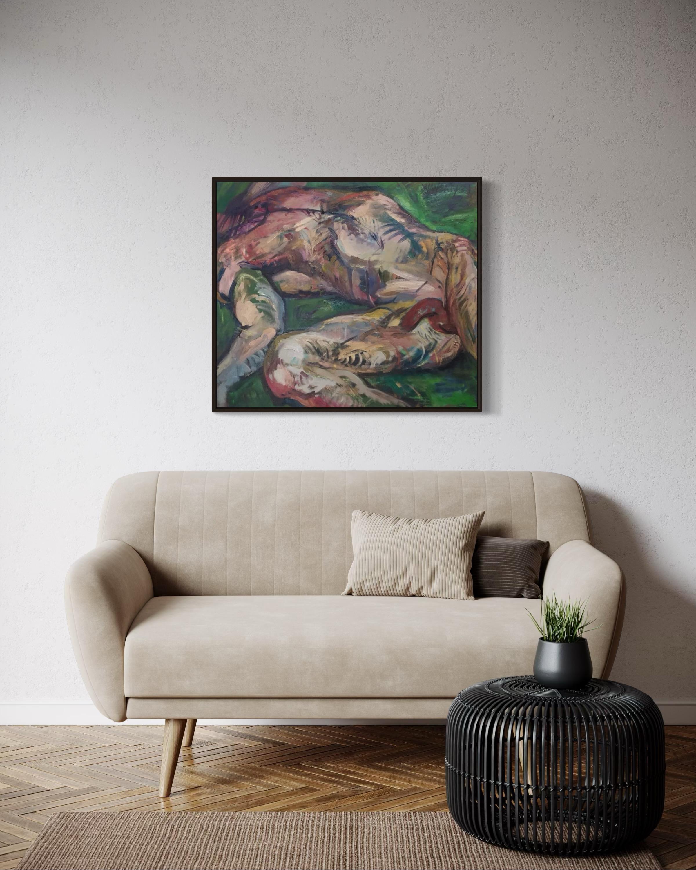 Descanso del fauno, 70x80cm, óleo sobre lienzo en venta 2