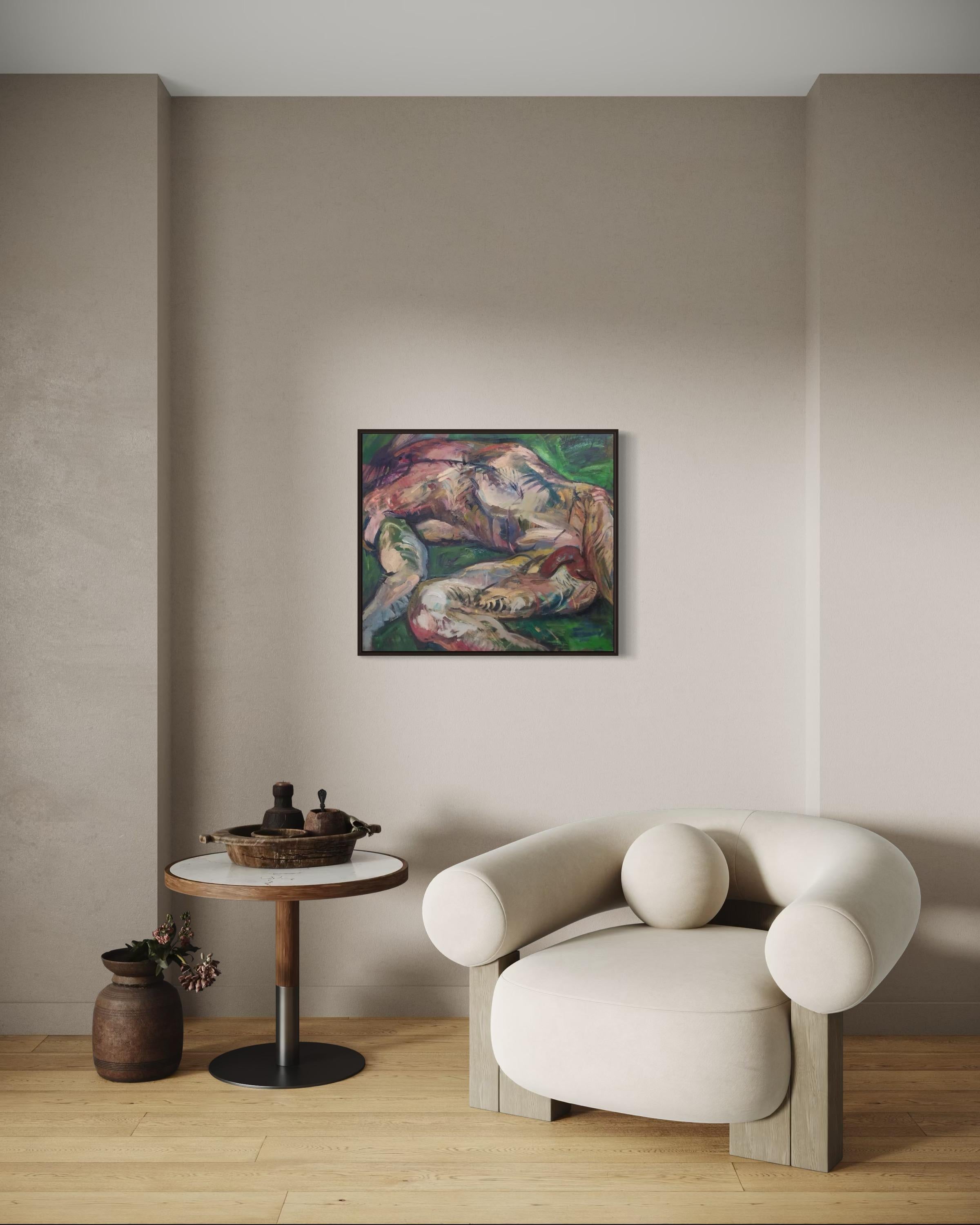 Riposo del fauno, 70x80 cm, olio su tela in vendita 3