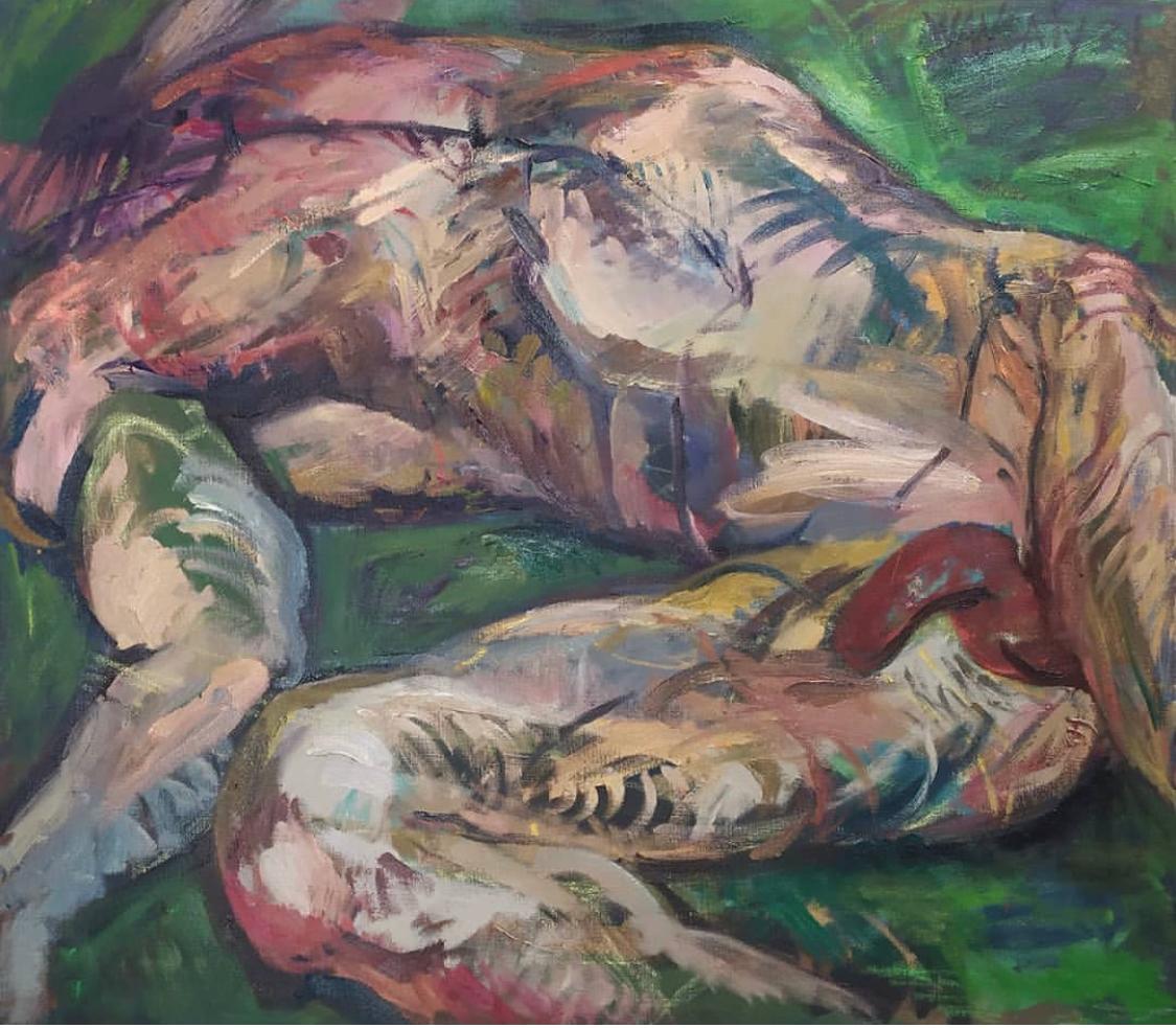 Riposo del fauno, 70x80 cm, olio su tela