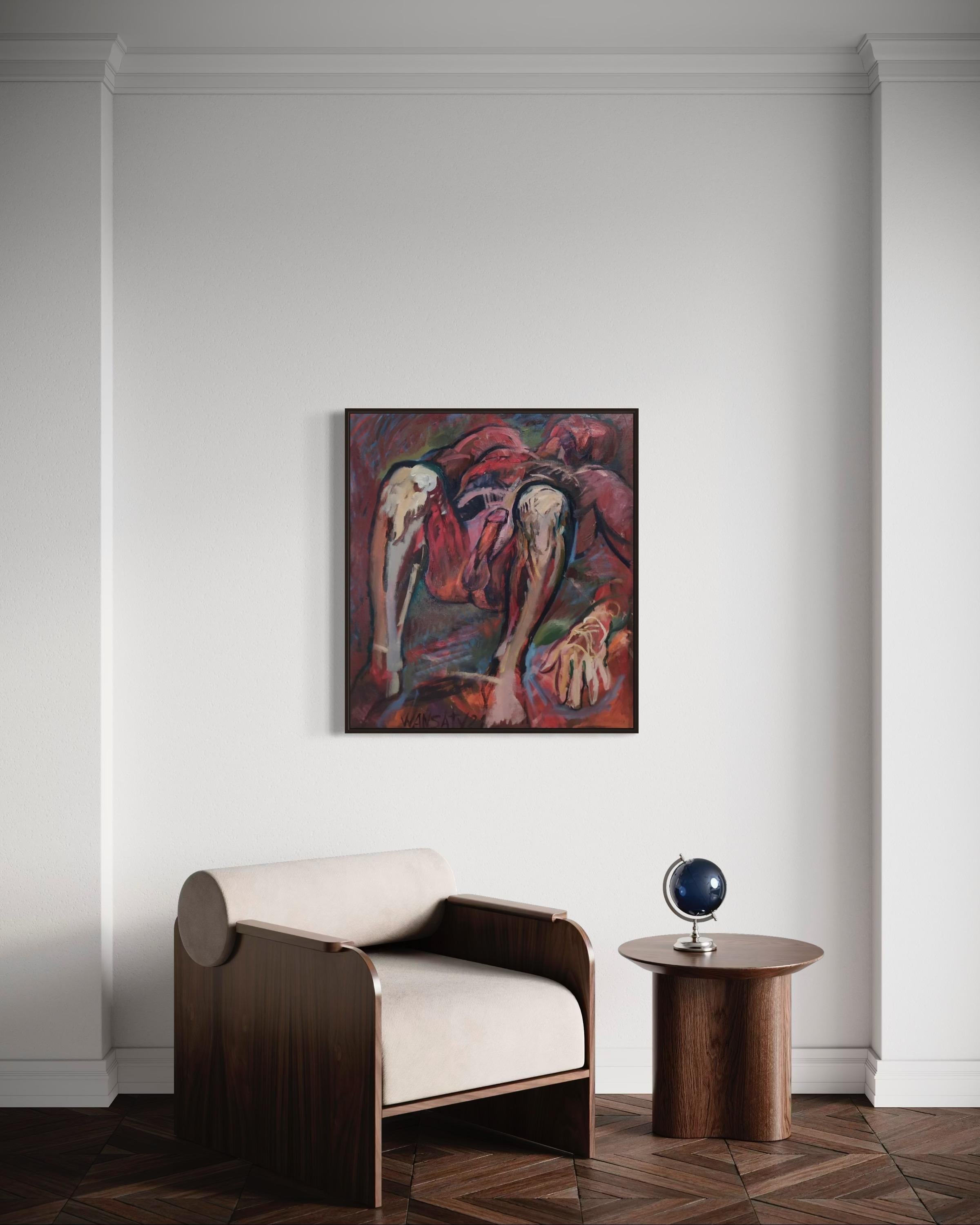 Dulce sueño del fauno, 90x80cm, óleo sobre lienzo en venta 2