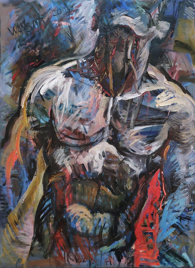 Tatiana Levchenko Abstract Painting - It's me, Lord, 110x80cm