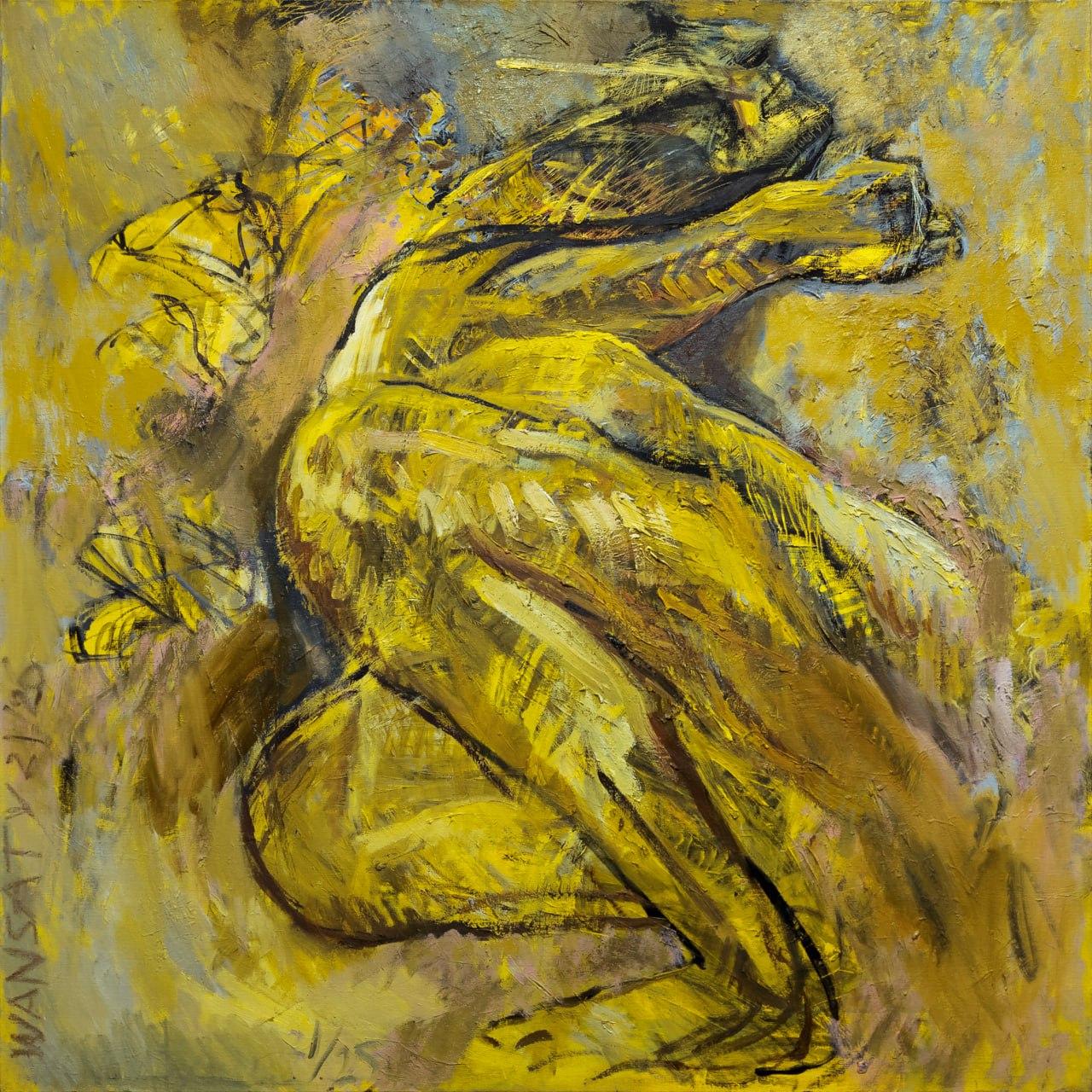 Look back , 100x100cm, acrylic, oil, canvas - Art by Tatiana Levchenko
